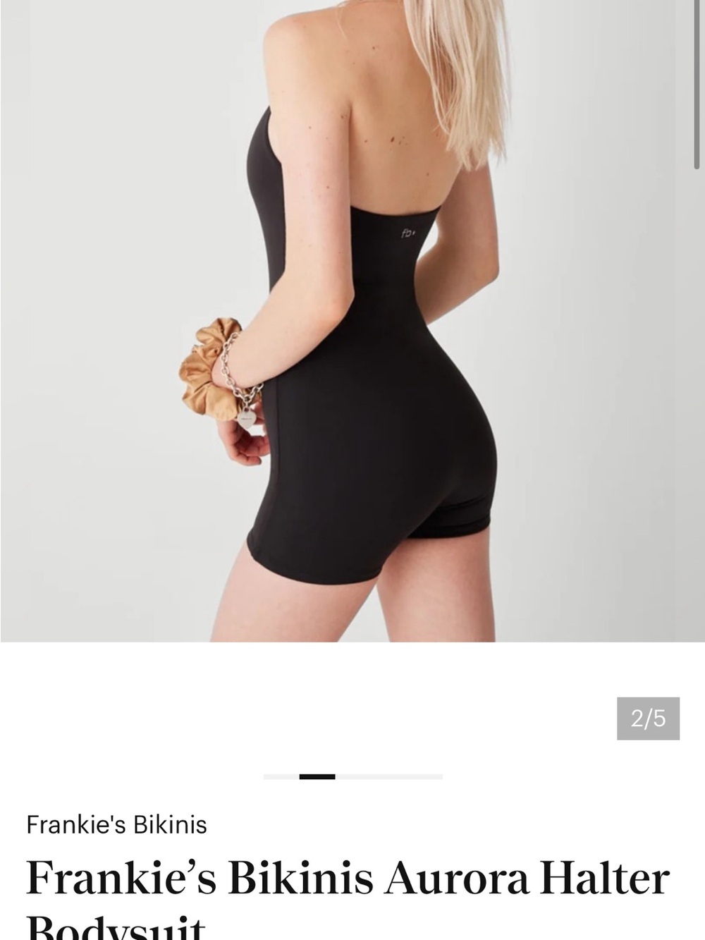 Frankie's Bikinis Black Halter One-Piece Romper - Picture 4 of 4